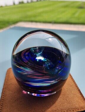 J.J. Brucie 1999 Art Glass Paperweight